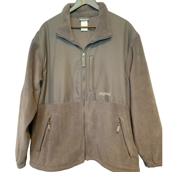 New Mens JanSport Gray Polar Fleece Jacket Size XL Windbreaker - Picture 9 of 9